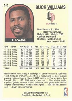 1989-90 Hoops #315 Buck Williams Back