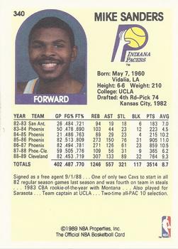 1989-90 Hoops #340 Mike Sanders Back