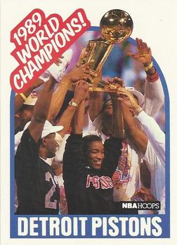 1989-90 Hoops #353 Detroit Pistons Champions Front