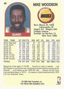 1989-90 Hoops #49 Mike Woodson Back