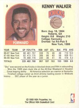 1989-90 Hoops #3 Kenny Walker Back