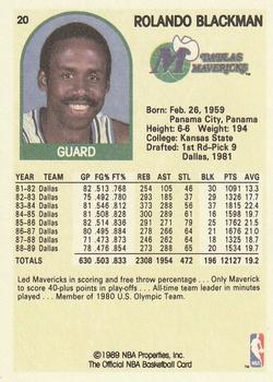 1989-90 Hoops #20 Rolando Blackman Back