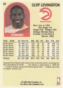 1989-90 Hoops #22 Cliff Levingston Back