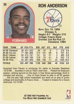 1989-90 Hoops #32 Ron Anderson Back