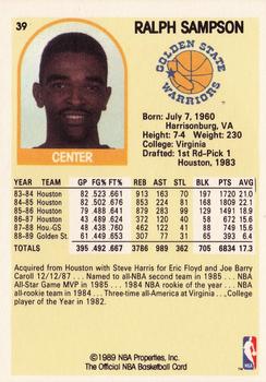 1989-90 Hoops #39 Ralph Sampson Back