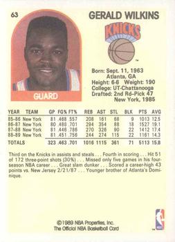 1989-90 Hoops #63 Gerald Wilkins Back