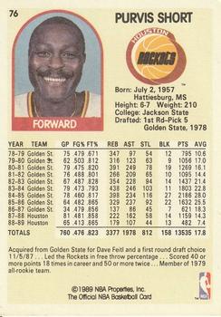 1989-90 Hoops #76 Purvis Short Back