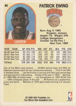 1989-90 Hoops #80 Patrick Ewing Back