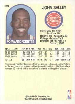 1989-90 Hoops #109 John Salley Back