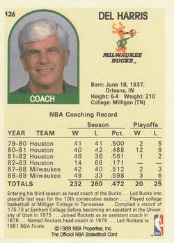 1989-90 Hoops #126 Del Harris Back