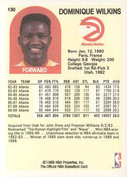 1989-90 Hoops #130 Dominique Wilkins Back