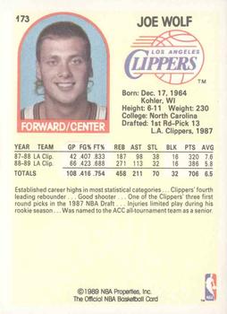 1989-90 Hoops #173 Joe Wolf Back
