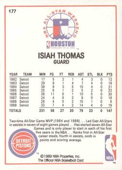 1989-90 Hoops #177 Isiah Thomas Back