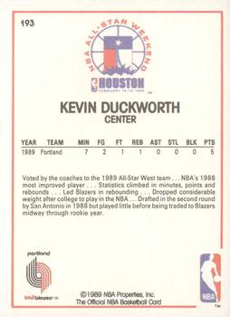 1989-90 Hoops #193 Kevin Duckworth Back