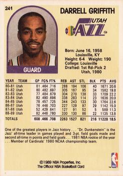 1989-90 Hoops #241 Darrell Griffith Back