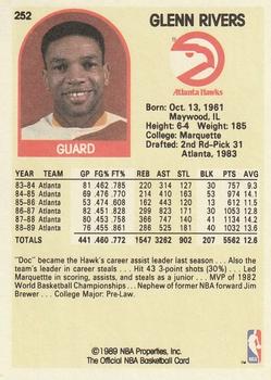 1989-90 Hoops #252 Glenn Rivers Back