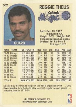 1989-90 Hoops #302 Reggie Theus Back