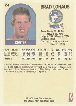 1989-90 Hoops #332 Brad Lohaus Back