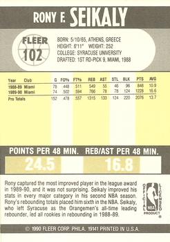 1990-91 Fleer #102 Rony Seikaly Back
