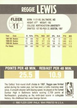 1990-91 Fleer #11 Reggie Lewis Back
