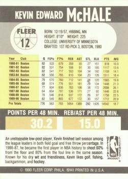 1990-91 Fleer #12 Kevin McHale Back