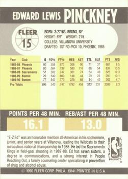 1990-91 Fleer #15 Ed Pinckney Back