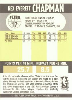 1990-91 Fleer #17 Rex Chapman Back