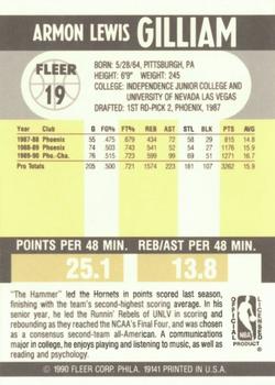 1990-91 Fleer #19 Armon Gilliam Back