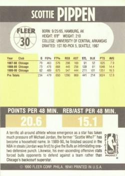 1990-91 Fleer #30 Scottie Pippen Back