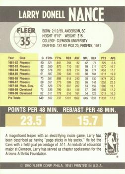 1990-91 Fleer #35 Larry Nance Back