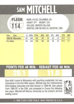 1990-91 Fleer #114 Sam Mitchell Back