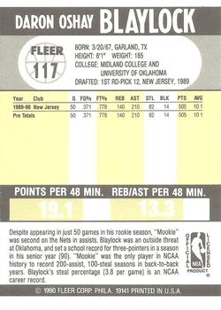 1990-91 Fleer #117 Mookie Blaylock Back