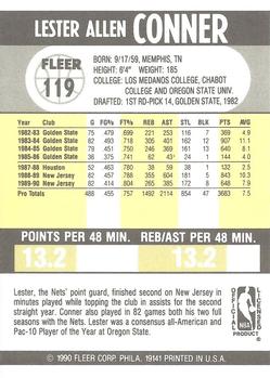1990-91 Fleer #119 Lester Conner Back