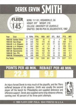 1990-91 Fleer #145 Derek Smith Back