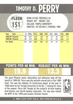 1990-91 Fleer #151 Tim Perry Back