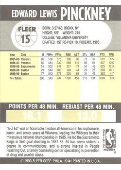 1990-91 Fleer #15 Ed Pinckney Back