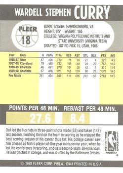 1990-91 Fleer #18 Dell Curry Back