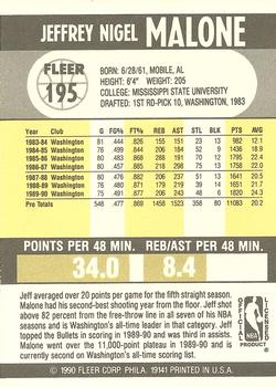 1990-91 Fleer #195 Jeff Malone Back