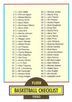 1990-91 Fleer #197 Checklist: 1-100 Front