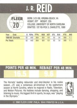 1990-91 Fleer #20 J.R. Reid Back