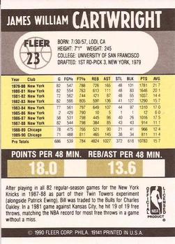 1990-91 Fleer #23 Bill Cartwright Back