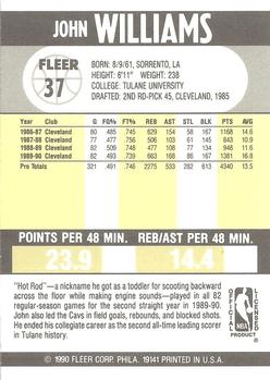 1990-91 Fleer #37 John Williams Back
