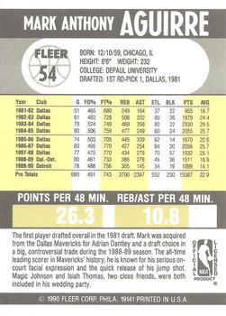 1990-91 Fleer #54 Mark Aguirre Back