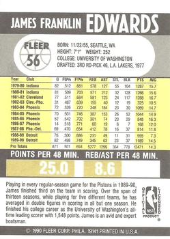 1990-91 Fleer #56 James Edwards Back