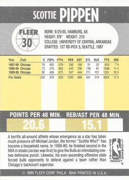 1990-91 Fleer #30 Scottie Pippen Back
