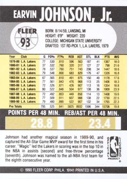 1990-91 Fleer #93 Earvin Johnson Back