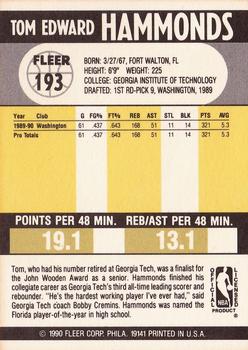 1990-91 Fleer #193 Tom Hammonds Back