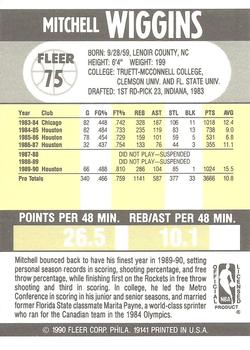 1990-91 Fleer #75 Mitchell Wiggins Back