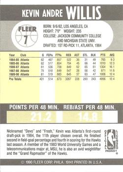 1990-91 Fleer #7 Kevin Willis Back