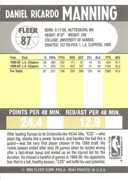 1990-91 Fleer #87 Danny Manning Back